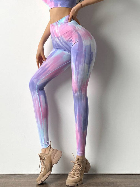 Fitness Sets High Rise Tummy Control Scrunch Legging Strap Workout Gym